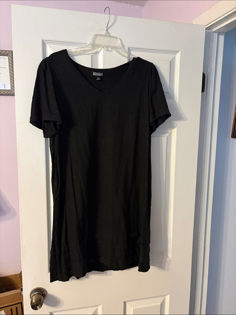 Black V-Neck Midi Dress - Unbranded